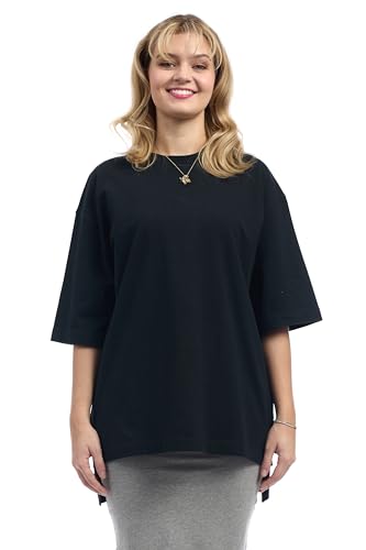 Image of ESTEEZ Womens Oversized Cotton High Low Tunic T-Shirt Dress