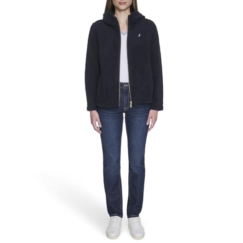 Image of Nautica Women's Solid Sherpa Zipup Hoodie Jacket