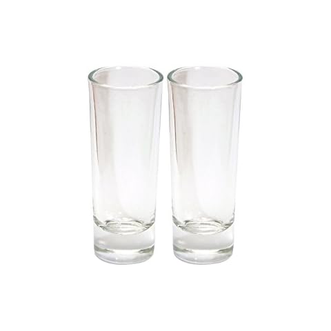 Thirsty Rhino Anja, Round 2 oz Tall Shooter Shot Glass with Heavy Base, Clear Glass, Set of 2 Cover