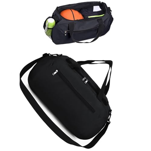 Generic New Travel Duffel Bag, 20L Sports Tote Gym bags mens Overnight Bag,Wet Dry Separation Fitness Bag HandHeld One Shoulder Bag, for Yoga Exercise black