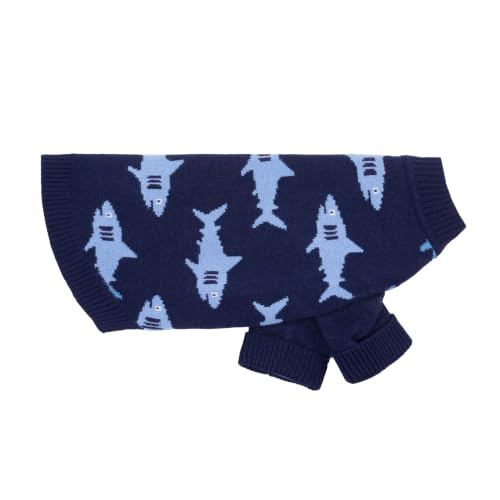 Image of Fitwarm Shark Dog Sweater, Winter Clothes for Small Dogs Boy Girl, Blue, XL