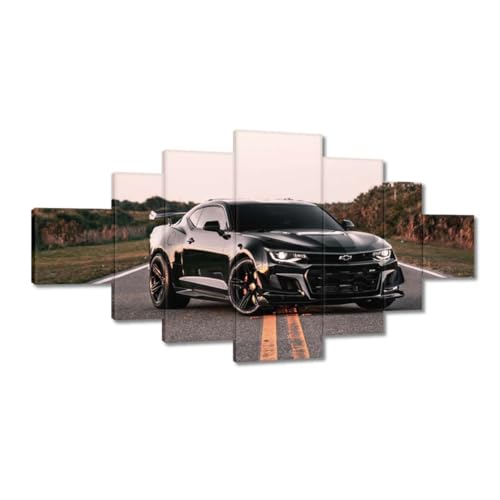 Peinture imprimée sur toile haute définition voiture noire 200x100