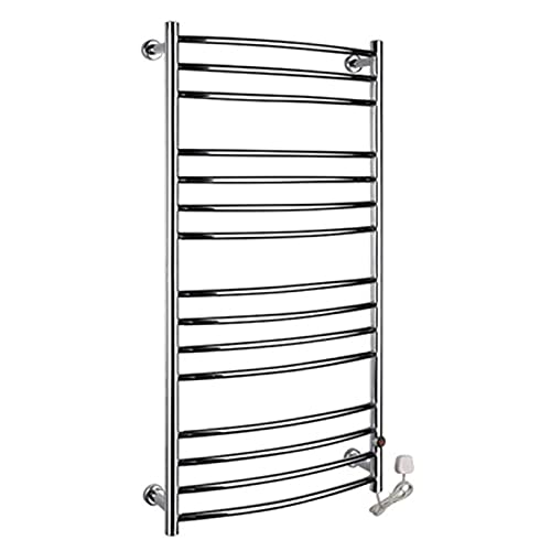 SCLHouiX Toallero con calefacción eléctrica, Calentador de Toallas de Pared de 198 W con 15 Barras calefactoras, radiador de baño con toallero calefactable de Acero Inoxidable 304, 1200X655x80mm