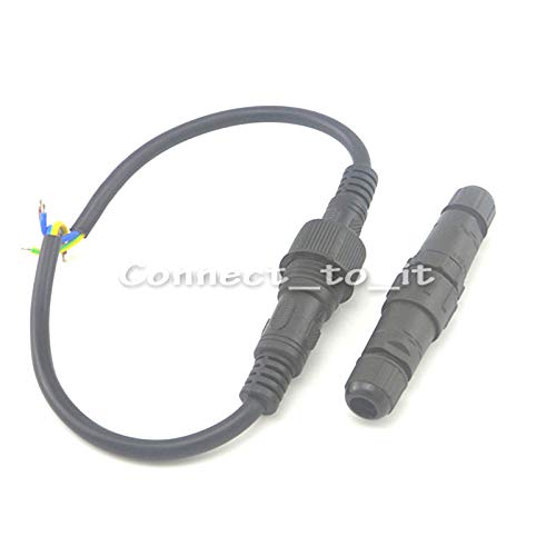 10pcs/lot 3pin Female & Male Plug Waterproof Connector 3x0.75SQMM Led Light Strip Cable + 3 pin Black Waterproof Connector
