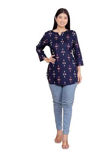 Image of Malikcraft Women's Rayon Printed Short Kurti Stylish Kurta for Women Trendy Short Kurta for Daily & Office Wear PR1