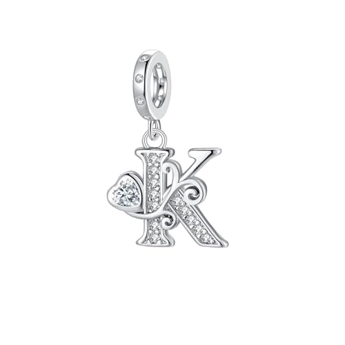 Letter Charms for Pandora Bracelets Silver Alphabet Initial Charms Bead Pendant Jewelry Gift for Women