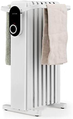 GiantexUK 7 Fins Oil Filled Radiator, Portable Electric Heater with Overheat & Tip Over Protection, Indoor Space Heater for Home Office,3 Heat Settings (White)