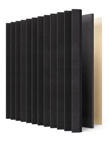 Image of Kuchoow Sound Proof Foam Panels for Walls Dampening and Absorbing Soundproof Acoustic Tiles, 8 Pack Self Adhesive Noise Damping & Cancelling Room Decor for Studio Recording Home Door, 12 x 12 x 1 Inch