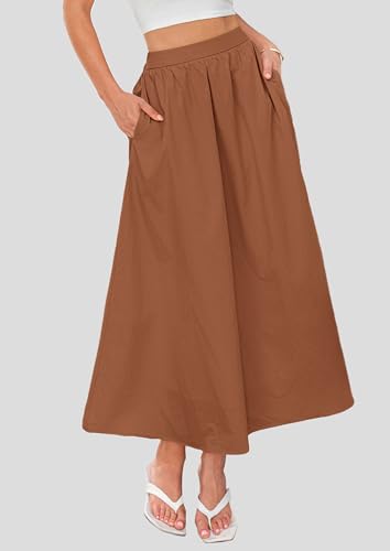 PRETTYGARDEN Women's Maxi Skirts 2025 Summer Trendy Ruffle High Waisted Casual Long Flowy Skirt with Pockets - Image 7