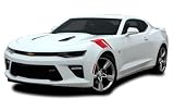 Original Hash Marks : Compatible with 2019-2024 Chevy Camaro Lemans Hood Fender Hash Stripes Vinyl Graphic Decal Striping (53 Gloss Red – Wet Install)