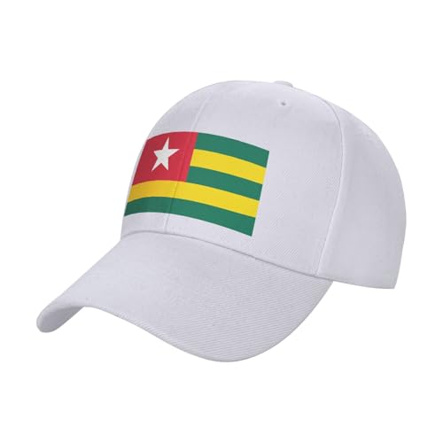 ZQYTGFDC Casquette de baseball drapeau du Togo noire pour homme et femme, réglable et lavable, Blanc, taille unique