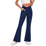 Desol V Cross Schlaghose Jeanshose Damen, High Waist Jeans Damen Stretch mit 4 Taschen, Flared Jeans, Bootcut Hose Damen für Party, Freizeit