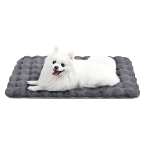 GGIB Dog Crate Pad for Dog Cages Dog Crate Bed Washable Anti-Slip Dog Crate Mat Crate Beds for Medium Dogs Cats Pets, 29 x 18 Inch, Grey Cover