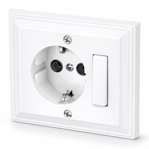 Unterputz Steckdose, Universal-Schalter, All-in-One, Serie G1 reinweiß