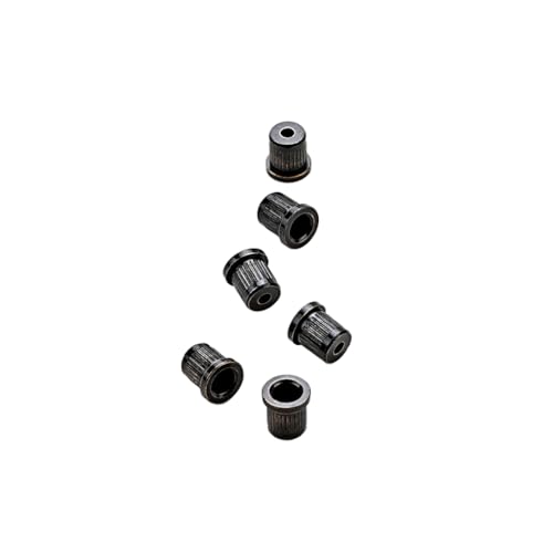 RuiJOTWAT 6Pcs/Set Brass Guitar String Mounting Ferrules For Electric Guitar Parts Replacement Black