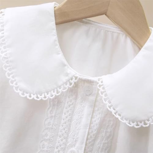 Little Girls Summer Tops with Cute Collar Trendy Blouse Toddler Casual Party Dressy Shirt Size 3-13 Years3