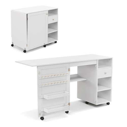 LIFEZEAL Mesa de Costura Plegable Armario