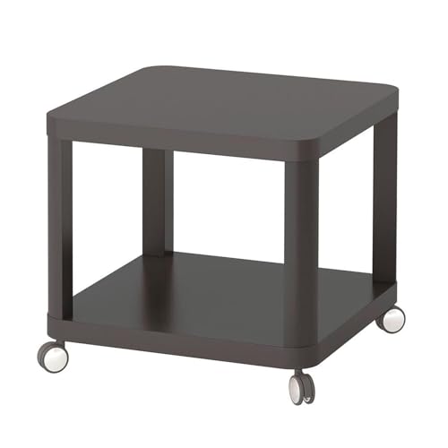 Mesa auxiliar móvil con ruedas mesa de centro de 2 capas compacta 2