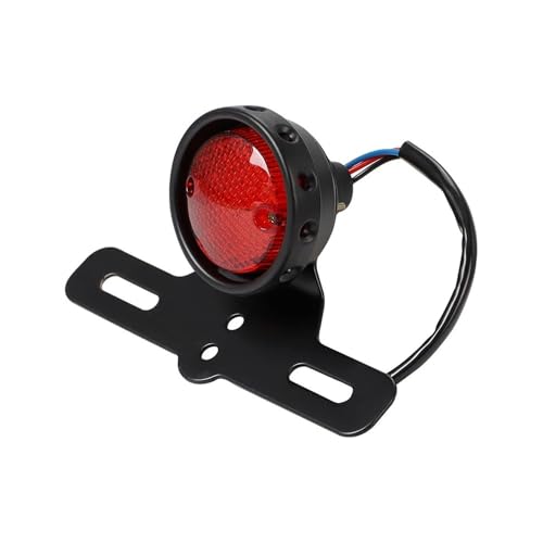 Feu arrière moto LED et support de plaque pour virées nocturnes et rassemblements Bobber