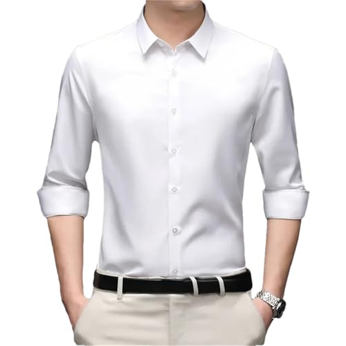 Chemise formelle en soie glacée homme infroissable pour fête L