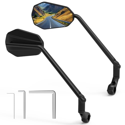 Diyife Bike Mirror, [Long Arm] 2 Pcs HD Wide Angle Large Bicycle Mirrors for...