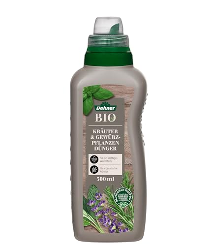 Dehner Bio Kräuter- und Gewürzpflanzendünger, hochwertiger Flüssigdünger, Dünger für Kräuter / Gewürze, organischer NK-Dünger, ökologisch wertvoll, 500 ml, für ca. 75 l, bunt