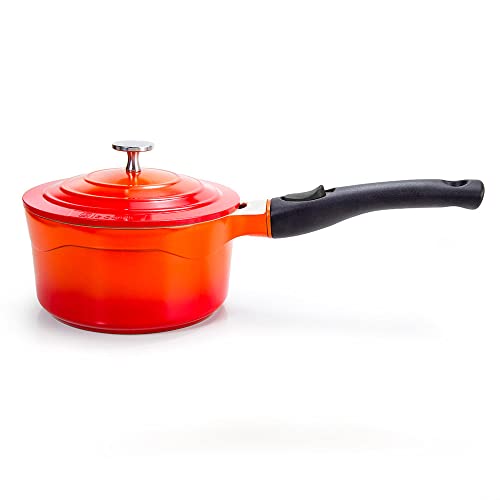 Panela Caçarola Revestimento Cerâmico 18 Cm Cabo Destacável Laranja Le Cook