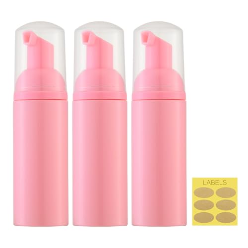 Travel Foam Pump Bottle, 2oz Small Size Foaming Soap Dispenser 3 Pack Pink