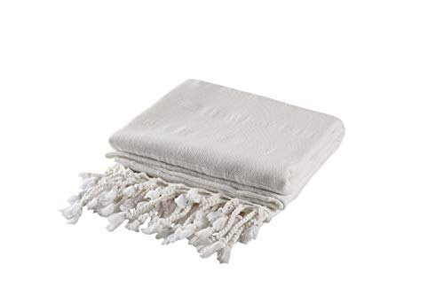 Infusezen Stonewashed Turkish Towel Extra Large Thin Bath Towel, Beach Towel And Pool Towel, Large Cotton Stone Washed Peshtemal Towels Weaved In Turkey, Hammam Spa Towel (Almost White) #TOP1