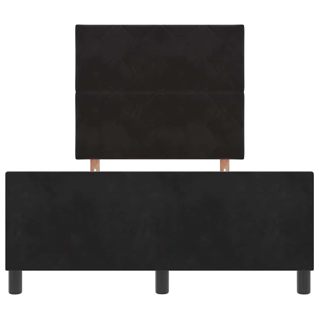 Velluto premium legno massello Modern Box letto 120x190 cm Nero