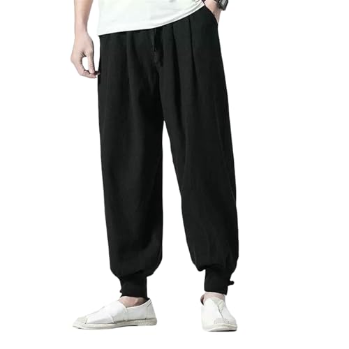 Pantalon long zen haut de gamme en lin et coton respirant