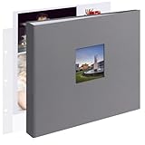 12x12 Inch Large 3 Ring DIY Scrapbook Photo Album Journal with 30 Plastic Sleeves 60 Pages and Fabric Cover for Baby Travel Wedding Anniversary kids Adventure (Dark Gray Cover/White Pages)
