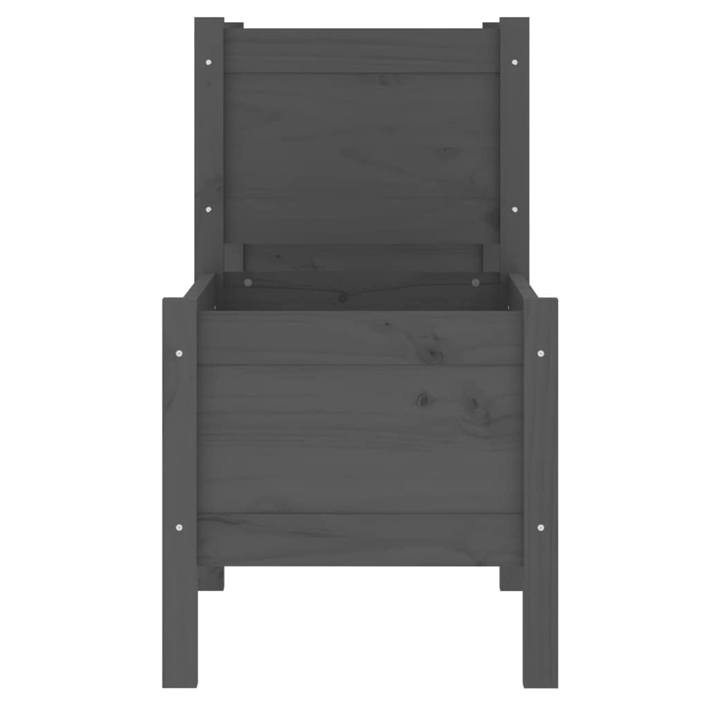 Hochbeet Balkon 245,5 x 44 x 75 cm aus massivem Kiefernholz, Grauer Pflanzkübel mit 3 Etagen für Gemüse und Kräuter, platzsparendes Gartenregal für Terrasse und Wohnzimmer