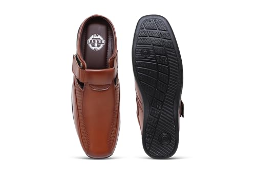 Image of BRUTE Leather Sandals for Men | Fisherman Sandals | Half Sandals