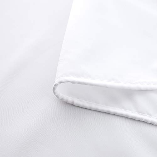 Aoohome 72X66 Inch Short Shower Curtain Liner, Fabric Solid Color Shower Curtin With Hooks, Reinforced Grommets, Weighted Hem, Waterproof, White, 72 Width By 66 Height Inch #TOP4