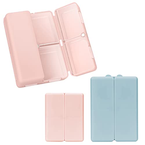 Image of FYY Travel Pill Organizer, Pill Box Medicine Case-2pcs Pink Navy