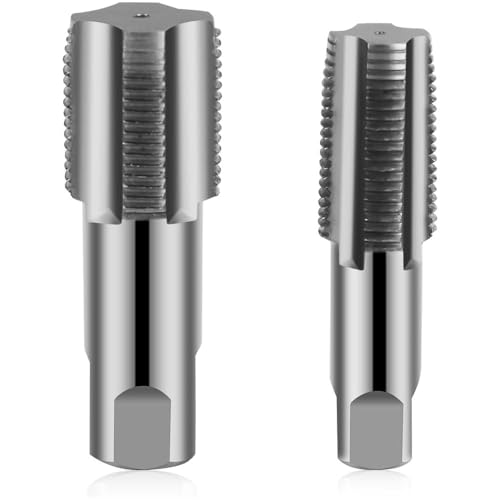 Juego de machos de roscar para tubos, acero al carbono, rosca interior de 1/2 pulgadas, rosca interior de 3/4 pulgadas, para conexiones de tuberías de agua, máquinas y reparación de coches