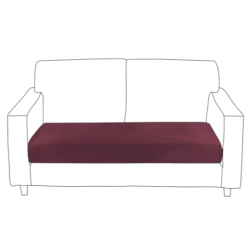 Image of HOKIPO Polyester 100% Waterproof 140GSM Stretchable Sofa Seat Cushion Cover 2 Seater, Maroon (AR-5353-MRN)