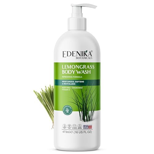 EDENIKA BOTANICALS Lemongrass Body Wash with Vitamin E, Cleanses, Refreshes