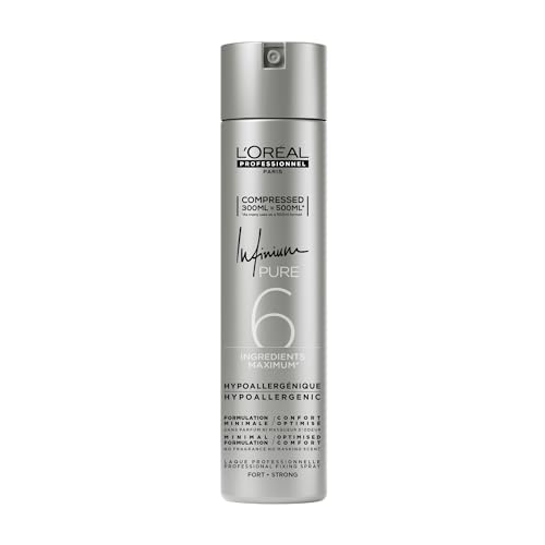 L'OREAL PROFESSIONNEL - Laque Infinium Pure - Fixation Forte & Tenue Longue Durée - Formule Légère 6 Ingrédients, Sans Parfum & Hypoallergénique - Toucher...