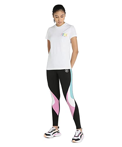 Image of Puma Cotton Mid Rise Tight Fit Womens Athleisure Tights