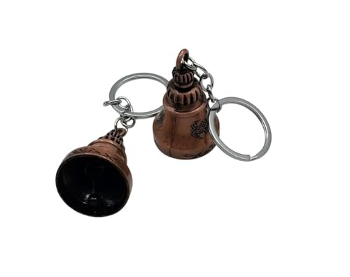 Image of Classic Antique Tibetan Temple Bell Shaped Keyring for Gift Gaurdian bell for Car Bike Bags Metal Key ring Key Chain Bag Charm Gift