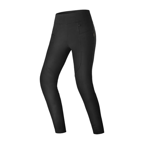 SHIMA CRUZ Motorrad Hose Damen mit Protektoren Leggings Knieprotektoren Motorradhose Kurzgrößen Hosen Protektorenhose Textilhose Urban Stretch Lang (Frauen, Schwarz, XL)