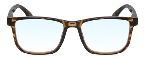 Image of Calabria R861 Rectangular Blue Light Blocking Reading Glasses Men Women Trendy Eyeglass Work Gaming Computer Readers w /Case
