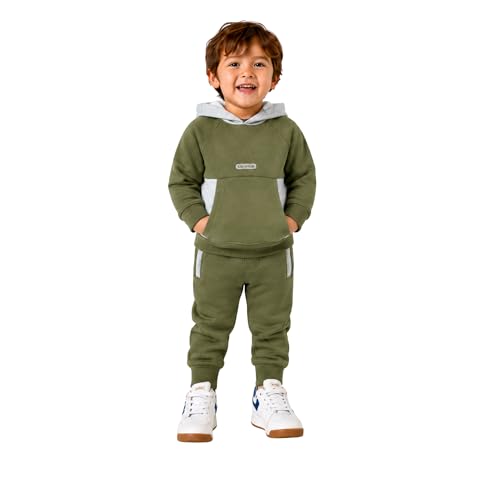 Image of Volcom Infant Toddler Baby Boys Joggers Set - 2 Piece Fleece Pullover Hoodie and Jogger Pants Activewear Set (Sizes: 12M-7)
