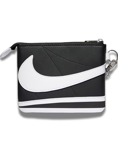 Nike Cortez Wristlet - Compact with Sneaker-Inspired Design for Daily Carry and Travel Essentials (Black | White, One Size)