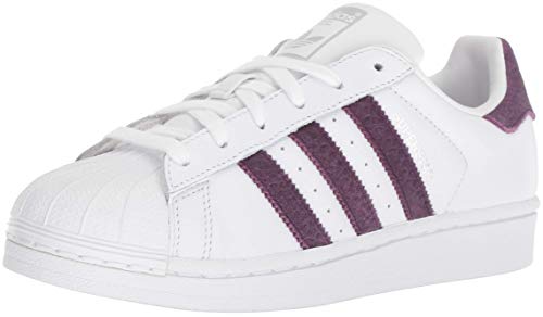 adidas Originals Femmes Superstar Chaussures Plates, Blanc Rouge Nuit Argent Métallisé, 35.5 EU