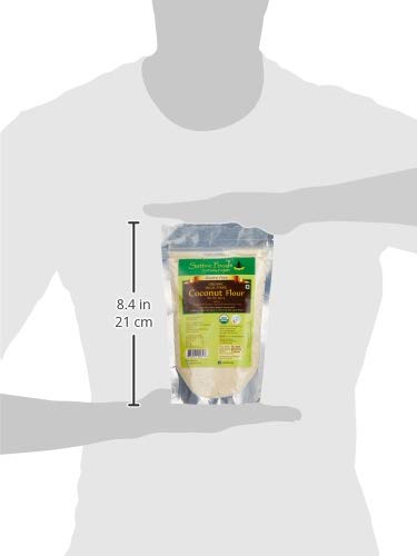 Image of Sattvic Foods Coconut Flour (250 g) | Certified Organic, Keto-Friendly, Gluten-Free, Defatted, Unrefined | High Fibre & Healthy Fats, Low Carb | Perfect for Baking Bread, Cakes, Pies & Tortillas