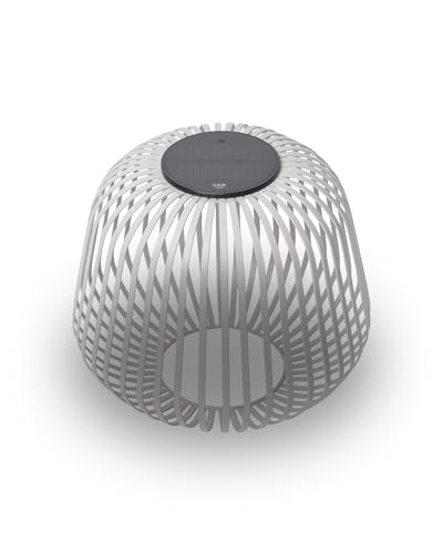 LUUK Studio Lámpara solar sencilla para interiores y exteriores, diseño metálico,...