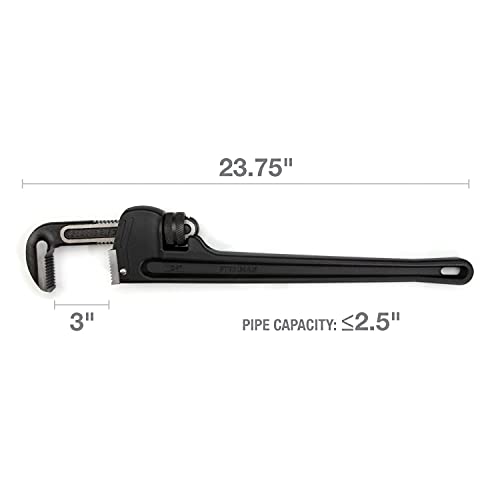 Image of Steelman 60875 24-Inch Heavy-Duty Cast Aluminum Straight Handle Pipe Wrench
